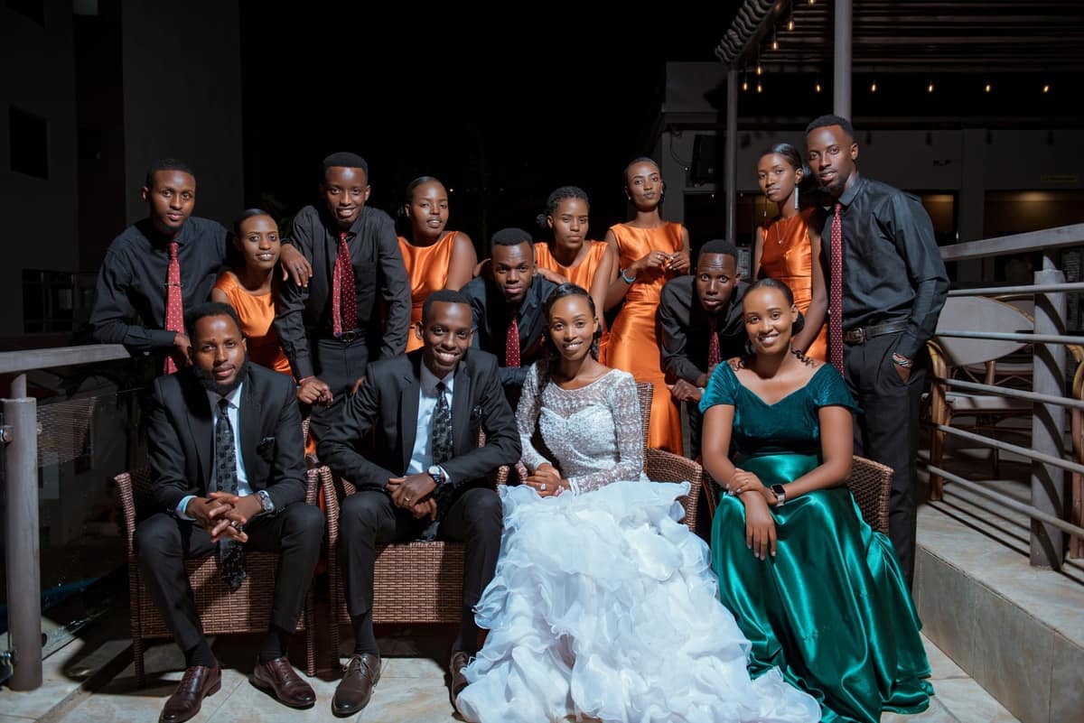 African wedding celebration with bride and groom — Uganda
